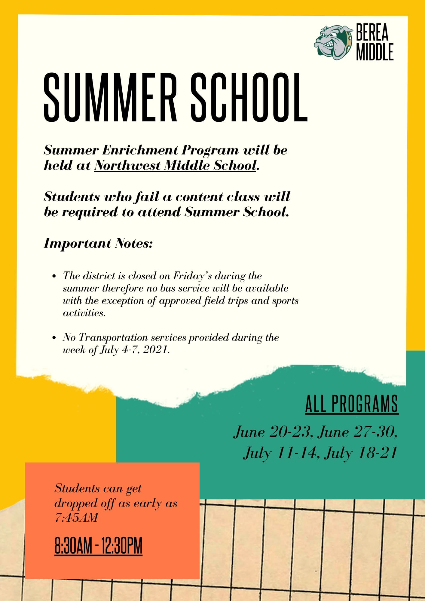 Summer Enrichment flyer